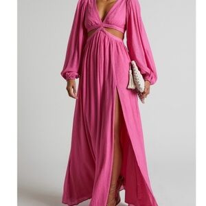 Showpo Vibrant Pink Long Sleeve Dress